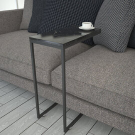 Callen Black Marble Effect Top Side Table with Metal Frame