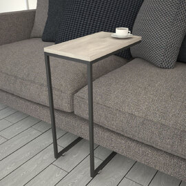 Callen Sea Oak Wooden Top Side Table with Metal Frame