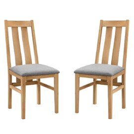 Callia Oak Wooden Dining Chairs in Pair