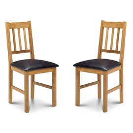 Calliope Oak Wooden Dining Chairs in Pair