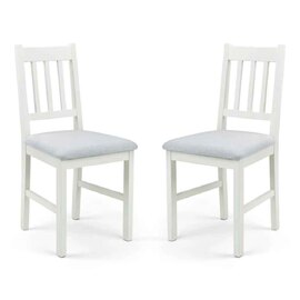 Calliope White Wooden Dining Chairs in Pair
