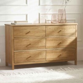 Calliope Wooden Chest of 6 Drawers in Oak
