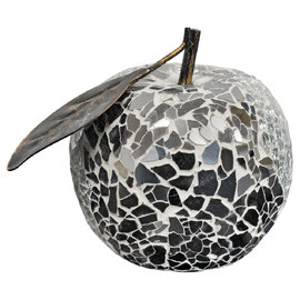 Clisson Decorative Mosaic Glass Apple Fruit With Leaf In Mirrored