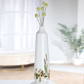 Camarillo Ceramic Flower Floor Vase In White