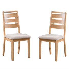 Camber Oak Wooden Dining Chair in Pair