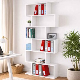 Campbell High Gloss Bookcase In White