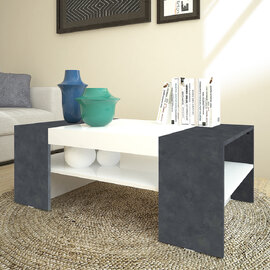Campbell High Gloss Coffee Table In White And Report