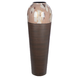Cancun Large Iron Floor vase In Matt Brown
