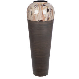 Cancun Small Iron Floor vase In Matt Brown