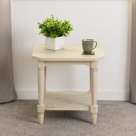 Caneadea Wooden Side Table In Antique Cream