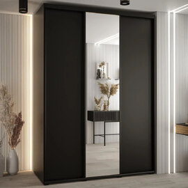 Canon Small Wooden Wardrobe With 3 Sliding Doors In Black