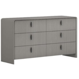 Canton Wooden Chest Of 6 Drawers In Flannel Grey