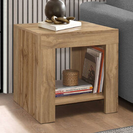 Canton Wooden Square Lamp Table In Oak