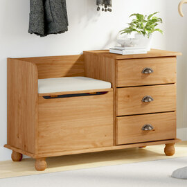 Canutillo Wooden Shoe Storage Cabinet With 3 Drawers In Brown