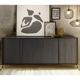 Cappy Wooden Sideboard With 4 Doors In Black