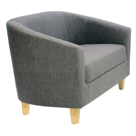 Cardea Fabric 2 Seater Sofa In Dark Grey