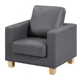 Caridad PU Leather 1 Seater Sofa In Grey