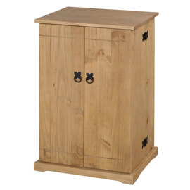 Carlen Wooden CD DVD Rack With 2 Doors In Distressed Oak