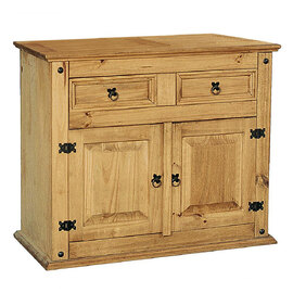 Carlen Wooden Sideboard With 2 Doors 2 Drawers In Distressed Oak