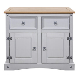 Carlen Wooden Sideboard With 2 Doors 2 Drawers In Grey Oak