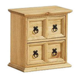 Carlen Wooden Storage Cabinet With 4 Drawers In Distressed Oak