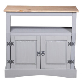 Carlen Wooden TV Stand With 2 Doors In Grey Oak
