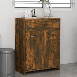 Carlton Wooden Bathroom Cabinet With 2 Doors In Smoked Oak