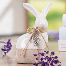 Carnation Ceramics Bunny Sculpture In Beige