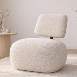 Carnation Polyester Bedroom Chair In Beige