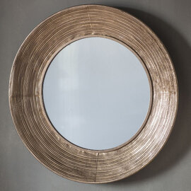 Caroline Round Wall Bedroom Mirror In Gold Frame