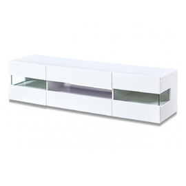 Carrboro High Gloss TV Stand In White With LED