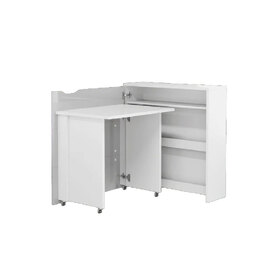 Carson 90cm Left Convertible High Gloss Laptop Desk In White