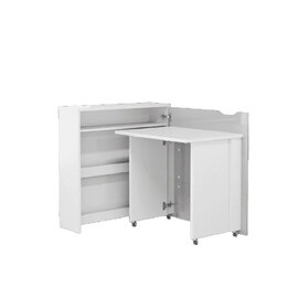 Carson 90cm Right Convertible High Gloss Laptop Desk In White