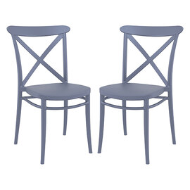 Carson Grey Polypropylene And Glass Fiber Dining Chairs In Pair