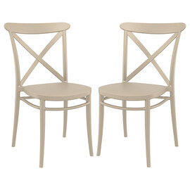 Carson Taupe Polypropylene And Glass Fiber Dining Chairs In Pair