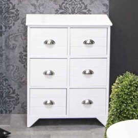 Carthage Wooden Chest Of 6 Drawers In White