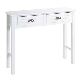 Carthage Wooden Console Table With 2 Drawers In White