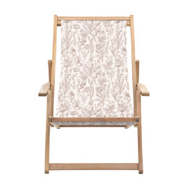Carthage Outdoor Wooden Deck Chair With Flora Design In Clay
