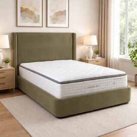 Carvelli Velvet Ottoman Storage King Size Bed In Green