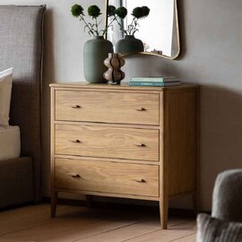 Cary Wooden Chest Of 3 Drawers In Natural