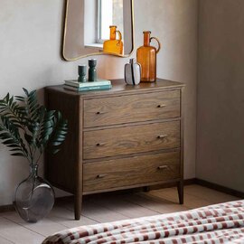 Cary Wooden Chest Of 3 Drawers In Walnut