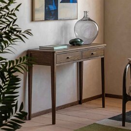 Cary Wooden Console Table With 2 Drawers In Walnut
