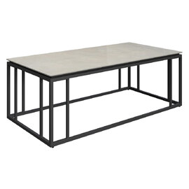 Casper Ceramic Coffee Table With Gunmetal Grey Frame In Grey