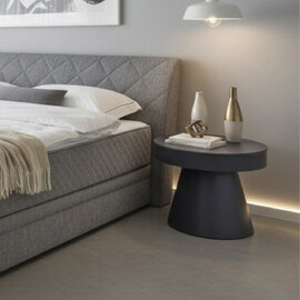 Caspian Round Metal Side table in Graphite