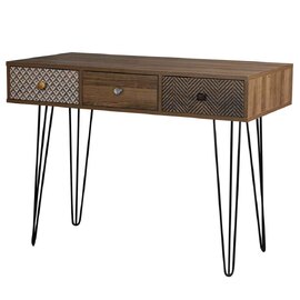 Cassava Wooden Laptop Desk With Black Legs - Dark Oak