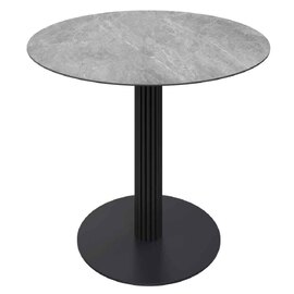 Castle Round Ceramic Top Bistro Table in Light Grey