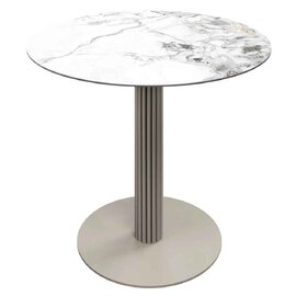 Castle Round Ceramic Top Bistro Table in White