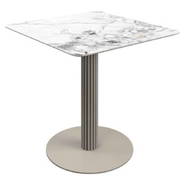 Castle Square Ceramic Top Bistro Table in White