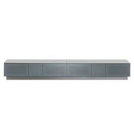 Elements Wooden TV Stand With 4 Glass Doors In Grey
