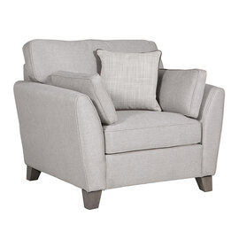 Castro Velvet Fabric 1 Seater Sofa In Light Grey